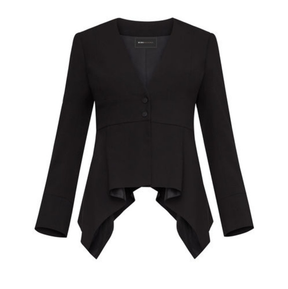 BCBGMAXAZRIA Asymmetrical Pleated Peplum Jacket - Picture 4 of 8